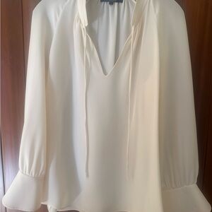 Derek Lam Cream V-Neck Blouse